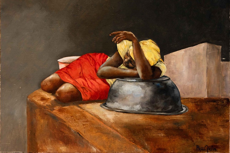 Repos, toile par Anne Beguin