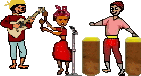 Groupe de musique et chanteuse (gif animé)