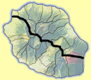 Carte de division de la Réunion par départements