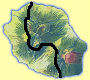 Carte de division de la Réunion par les vents