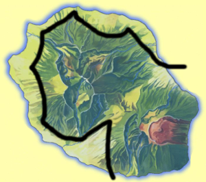 Carte de division de la Réunion par l'urbanisation