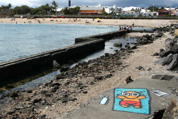 Belle plage en béton
