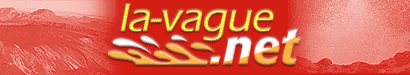 Logo La vague en blanc sur fond rouge