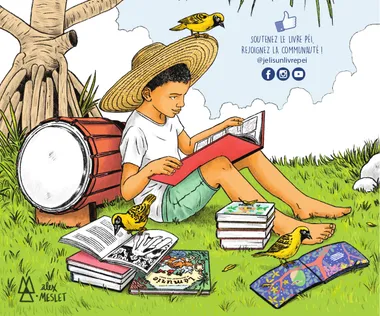 Je lis un livre péi affiche